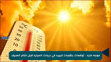 موجة حارة.. توقعات بتقلبات كبيرة في درجات الحرارة قبل ختام الصيف